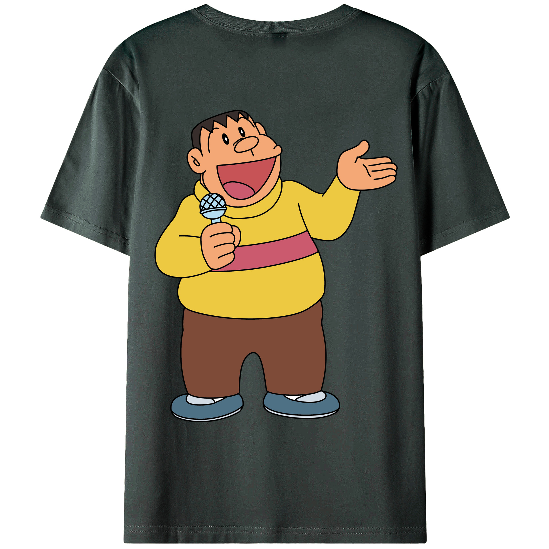 （画像用） ドラえもん 剛田武 Doraemon Gouta Takeshi 綿100％ メンズ半袖Tシャツ（バックプリント） 通気性